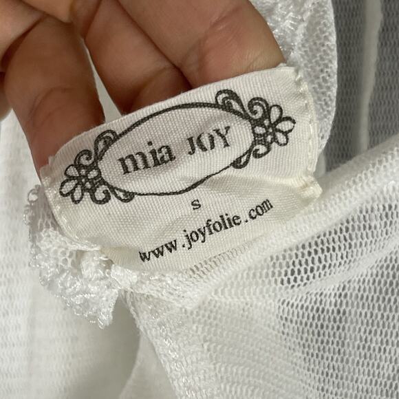 Mia Joy Cover Up Maxi Dress Womens Small White Sheer Delicate Resort Beach Fairy - Picture 11 of 14